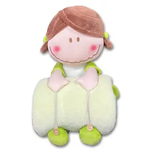 FAMA OEKO Audit Plush Doll With Flannel Blanket Angel Girl Soft Dolls Cute Plush Creative Gifts