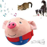 Jouet en peluche interactif électronique drôle de cochon Balles rebondissantes pour animaux de compagnie