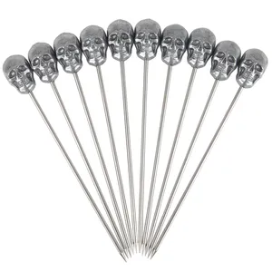 Palillos de Cóctel con Forma de Calavera, de Acero Inoxidable de Alta Calidad, Pinchos para Frutas, Herramienta de Bar, Diseño Creativo de Esqueleto - Product Image 2