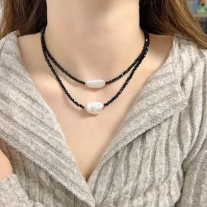 Collar de Perlas Barrocas Negras de Alta Gama para Mujer, Versátil, Minimalista, con un Diseño Sutil, Collares de Cuentas de Moda - Product Image 2