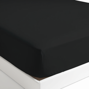 Drap-housse 100% coton noir italien simple 90x200cm - Product Image 3