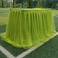 Jupe de table en tulle ignifuge de qualité commerciale, résistante aux plis, pour mariages et événements