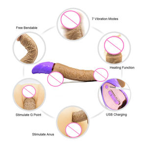 Vibrador de silicona con calor, cabeza giratoria, juguetes sexuales para mujer, vibradores impermeables, <span class=keywords><strong>dildo</strong></span> grande, vibradores multivelocidad, dildos - Product Image 3