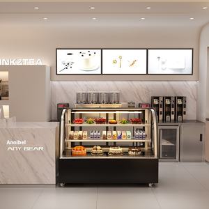 Vitrine de dessert aux fruits incurvée à température unique commerciale <span class=keywords><strong>petit</strong></span> congélateur de bureau pour fruits confits plats frais - Product Image 3