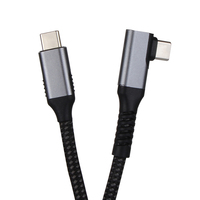 Kabel USB4 VCOM 1m 90 Derajat Male to Male, Kabel USB Type C Thunderbolt 4/3, Video 8K, Pengisian Daya Cepat 100W