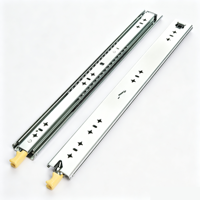 Glissières de tiroir à roulement à billes robustes 53 mm avec système de verrouillage, rails télescopiques à extension complète 3 voies, capacité 100 kg (220 lb) pour camping-car et boîte à outils