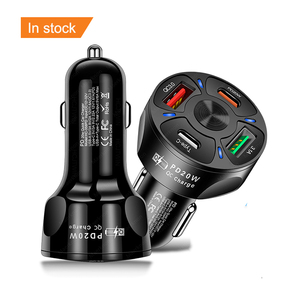 อะแดปเตอร์ชาร์จเร็วขนาดเล็กในรถ USB <span class=keywords><strong>4</strong></span>พอร์ตชาร์จเร็ว20W 7A เร็วสำหรับ iPhone 15 14 Xiaomi Huawei - Product Image 1