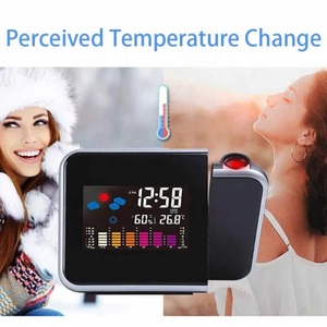 Reloj Despertador Digital LED <span class=keywords><strong>con</strong></span> <span class=keywords><strong>Proyector</strong></span> USB, Función de Repetición, Estación Meteorológica, Termómetro, Hora, Calendario y Fecha - Product Image 5