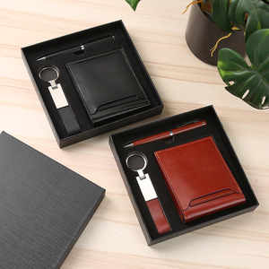 Juego de <span class=keywords><strong>Regalo</strong></span> de Cartera para Hombre, Juego de <span class=keywords><strong>Regalo</strong></span> Corporativo de Lujo, Llavero y Bolígrafo Negros Clásicos para el <span class=keywords><strong>Día</strong></span> <span class=keywords><strong>del</strong></span> <span class=keywords><strong>Padre</strong></span>, Pascua, <span class=keywords><strong>Regalo</strong></span> <span class=keywords><strong>Personalizado</strong></span> - Product Image 3