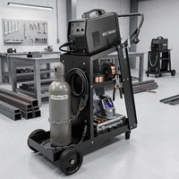 Carrito de Soldadura Industrial |   Carrito de Acero Resistente para Máquina de Soldar MIG TIG y Cortadora de Plasma con Almacenamiento para Cilindros de Gas
