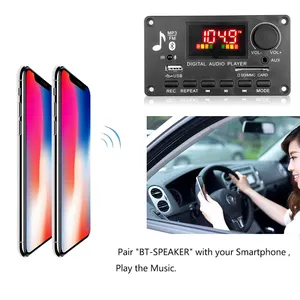 80w एम्पलीफायर वायरलेस कार संगीत mp3 डिकोडर बोर्ड खिलाड़ी हैंडसबफ्री मॉड्यूल एफएम रेडियो डीसी 5 वी-26 वी ब्लूटूथ ऑडियो मॉड्यूल