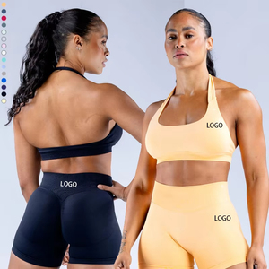 Conjuntos Deportivos Personalizados para Mujer al por Mayor, Ropa Deportiva sin Costuras para Gimnasio, Yoga y Fitness con Logotipo en los Pantalones Cortos - Product Image 2
