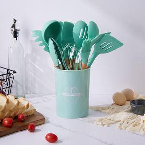 Set di 12 Utensili da Cucina in Silicone con Manico in Legno, <span class=keywords><strong>Accessori</strong></span> per la <span class=keywords><strong>Casa</strong></span> - Product Image 3