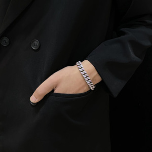 Pulsera de Eslabones de Acero Inoxidable de 11 mm, Ajustable, Resistente al Agua, Estilo Cubano, Unisex, Elegante - Product Image 4