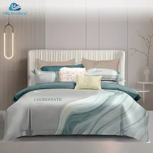 Federa in tessuto stampato Cloudland set di copripiumino in lino di cotone set di biancheria da letto Queen design 3 pezzi