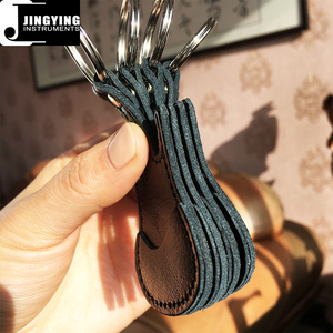 Jingying 2025 Factory Wholesale Black Cowhide <strong>Guitar</strong> Pick Bags with Keychain <strong>Guitar</strong> <strong>Plectrum</strong> Holder Part Accessories - Product Image 5
