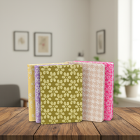 Ensemble de carnets en tissu floral texturé de haute qualité, couverture rigide en tissu, journal personnalisé avec logo, vente en gros