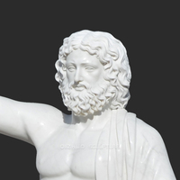 Décor de jardin extérieur grandeur nature pierre naturelle homme nu dieu grec Figure Sculpture marbre blanc Statue de Zeus
