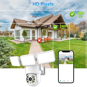 3MP Outdoor Waterdichte Tuya Smart Light Camera PTZ Bewegingsmelder Floodlight Beveiligingscamera Weg Tuin Straatlamp met CCTV Camera - Product Image 6