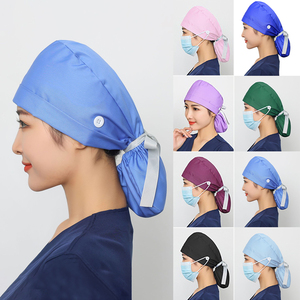 Cappello da Infermiera con Fiocco a Farfalla per <span class=keywords><strong>Capelli</strong></span> Lunghi, Tinta Unita, Regolabile, Berretto Chirurgico Professionale in Cotone Unisex per Ospedale - Product Image 1