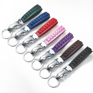 พวงกุญแจหนังไมโครไฟเบอร์ สายถักโลหะผสมสังกะสี หลายสี ใช้ในบ้าน - Product Image 1