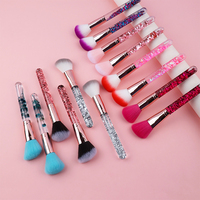 Nouvelle Arrivée Pinceaux de Maquillage à Manche Doré à Flux Liquide Unique, Pinceau Poudre, Pinceau Blush, Pinceau Correcteur, Pinceau Fond de Teint, Outils de Maquillage Personnalisables