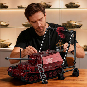 12GO 97022 Kit de Bloques de Construcción del Destructor de Tanques Ferdinand Alemán de la Segunda Guerra Mundial, Más de 800 Piezas, Juguete Educativo de Ensamblaje para Adolescentes - Product Image 3