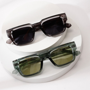 Gafas de Sol Cuadradas de Plástico de Venta Caliente, Patillas de <span class=keywords><strong>CP</strong></span>, Lentes de PC, Protección UV400, Ligeras, Montura Completa, Unisex - Product Image 2