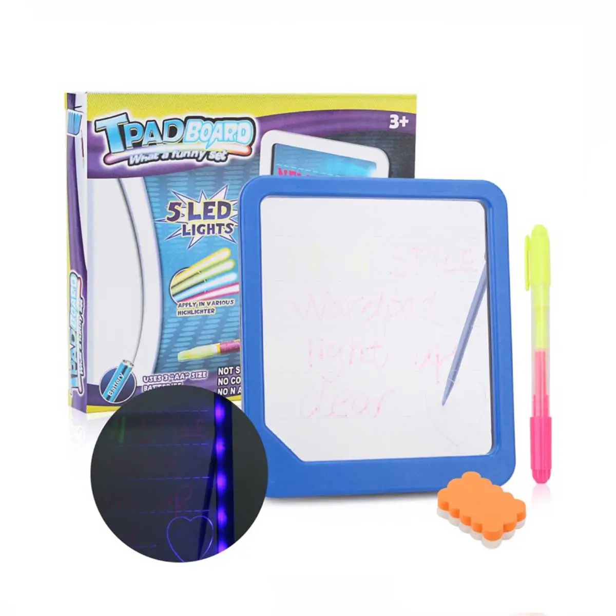 Set papan gambar Led untuk anak, Set papan gambar seni ajaib lampu Led untuk hadiah anak-anak