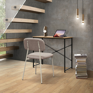 Sveva Fixed <b>Desk</b> <b>Rustic</b> Oak Melamine Top Metal Base Computer <b>Desk</b> Internal Use - Product Image 2