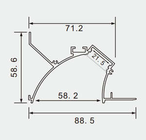 SDW88.5X58.6MM Profilé en aluminium sans garniture blanc 3 m pour <span class=keywords><strong>bande</strong></span> <span class=keywords><strong>LED</strong></span> pour <span class=keywords><strong>faux</strong></span> <span class=keywords><strong>plafond</strong></span> - Product Image 3
