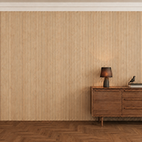 Panneau mural acoustique en MDF chêne blanc pour la rénovation d'appartements et d'hôtels