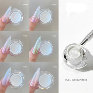 Nuevo Polvo de Uñas Aurora Cromado, Brillo Metálico con Efecto Espejo, 24 Colores, Estilo Japonés, Brillante para Decoración de Uñas y Manicura - Product Image 1