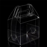 Boîte d'emballage à emporter pour gâteaux et macarons en plastique recyclé OEM personnalisée, boîte cadeau en plastique PET APET hautement transparente