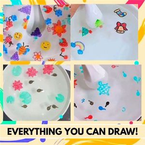 Custom New Style <b>Magical</b> Water Floating Pen 4 8 12 Colors Kids' Dry-Erase Wet-Erase Toe Brush Tip Plastic Material Markers - Product Image 3