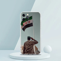 Personnalisé pour iPhone 15 16 14 13 12 Mini 11 Pro Max XS X XR SE 7 8 Plus TPU Silicone Couverture Transparente Syrie Drapeau De Luxe Clair coque de téléphone