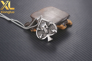 Hot Selling Personality Stainless Steel Vintage <b>Playing</b> <b>Cards</b> Spade Pendant Mens Heart Shape Pendant - Product Image 5
