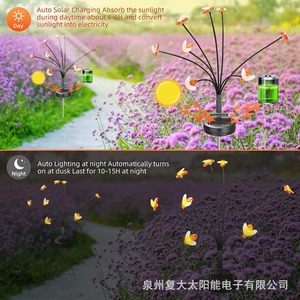 Luces Solares de Jardín LED con Diseño de Abeja, Lámpara Decorativa para Caminos Exteriores, Resistente al Agua, Garantía de 2 Años - Product Image 2