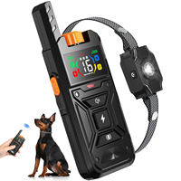 3 Dog Control IPX6 Collier d'entraînement à distance étanche pour chien Collier de choc électrique à vibration sonore avec lumière LED