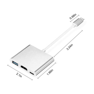 Hub USB-C 3-en-1 OEM avec ports USB 3.0, OTG et HDTV 4K, station d'accueil Type-C avec port de charge pour adaptateur <span class=keywords><strong>MacBook</strong></span> - Product Image 3