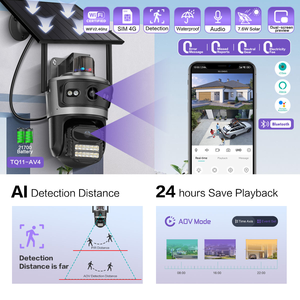 Caméra CCTV AOV 4K 8MP à double objectif, zoom 6X, enregistrement 24h/24 et 7j/7, vision nocturne CMOS pour la sécurité extérieure, surveillance 4G Wifi solaire - Product Image 4