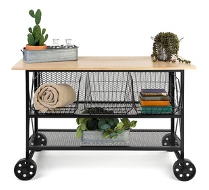 Retail Cart Wheels Malla Metálica Expandida para Estantería Hierro y <span class=keywords><strong>Roble</strong></span>-Negro - Product Image 1