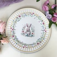 Assiettes de présentation en plastique Lapin de Pâques pour la décoration de table de printemps, de baby shower, de mariage et de fête d'anniversaire