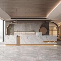 Escritorio Comercial de Madera Personalizado de Alta Calidad para Oficina, Hotel, Tienda de Ropa, Boutique, Recepción de Oficina, Escritorio de Recepción Moderno
