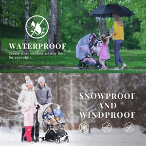Housse de protection imperméable et coupe-vent, accessoire universel pour poussette de bébé, filet anti-insectes pour nourrissons - Product Image 6