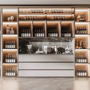 Buffet de salon et armoire de restaurant contemporains en bois massif sur mesure de qualité commerciale - Product Image 1