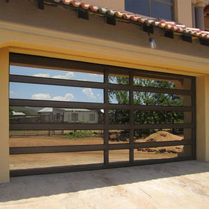 Conception électrique, entièrement automatique, <span class=keywords><strong>porte</strong></span> de <span class=keywords><strong>Garage</strong></span> en aluminium dépoli, Double verre trempé, acier moderne personnalisé, <span class=keywords><strong>HORMANN</strong></span>, OEM, 1 ensemble - Product Image 1