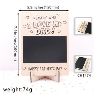 Regalo personalizado del Día del Padre con soporte, pegatina de pizarra, Material de madera, manualidades de madera DIY MD141CH1474 - Product Image 2