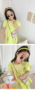 Vente en gros Robe d'été 2022 de couleur unie pour enfants, vêtements de princesse en coton, robes à manches bouffantes et à volants pour bébés filles - Product Image 6