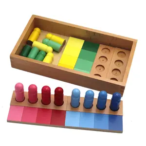 Jouet éducatif Montessori en bois, blocs de reconnaissance des couleurs, jeu d'éveil préscolaire pour enfants